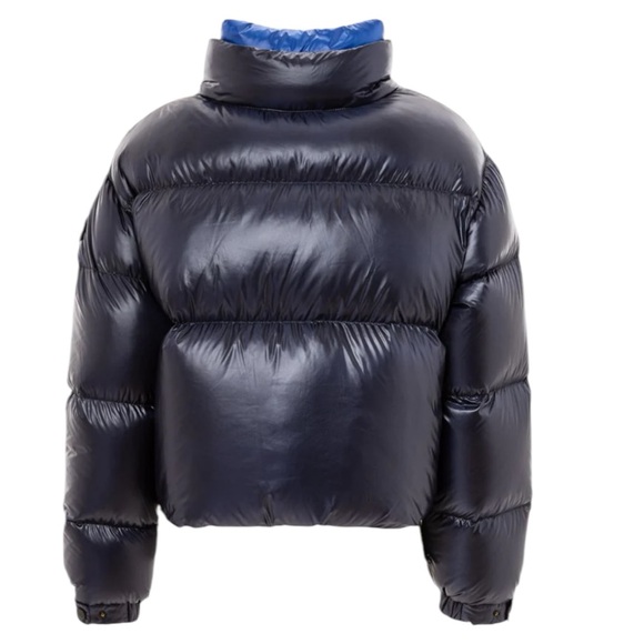 NEW Add Short Down Puffer Jacket with Contrast Collar Blue - Picture 6 of 7